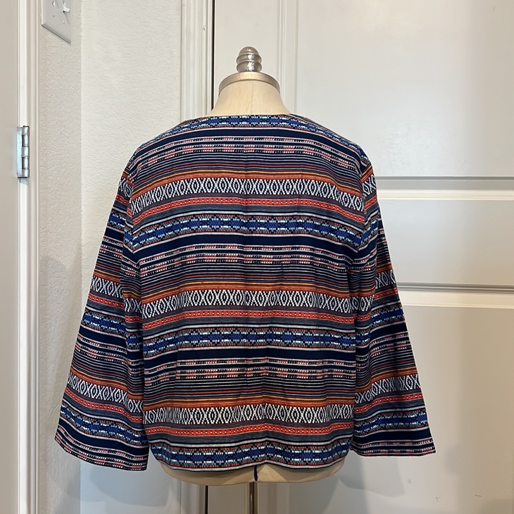 Liz Claiborne Multicolor southwestern lightweight Jacket Size L - Picture 2 of 7